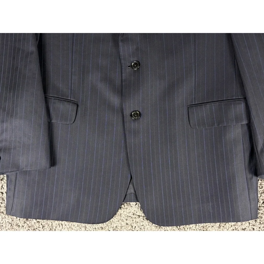 Brooks Brothers Vitale Barberis Canonico Suit Mens 44R W39 Navy Pinstripe Wool
